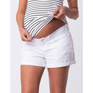 Seraphine Maternity Underbump Denim Shorts White NWT Size 14